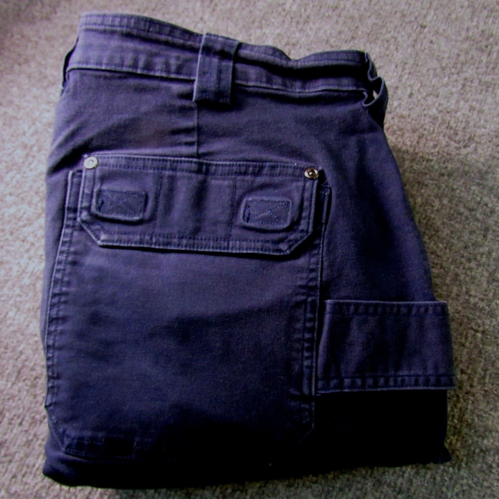 Duluth Trading Co Flex Fire Hose Cargo Pants Men 44x34 Blue Relaxed Fit Workwear
